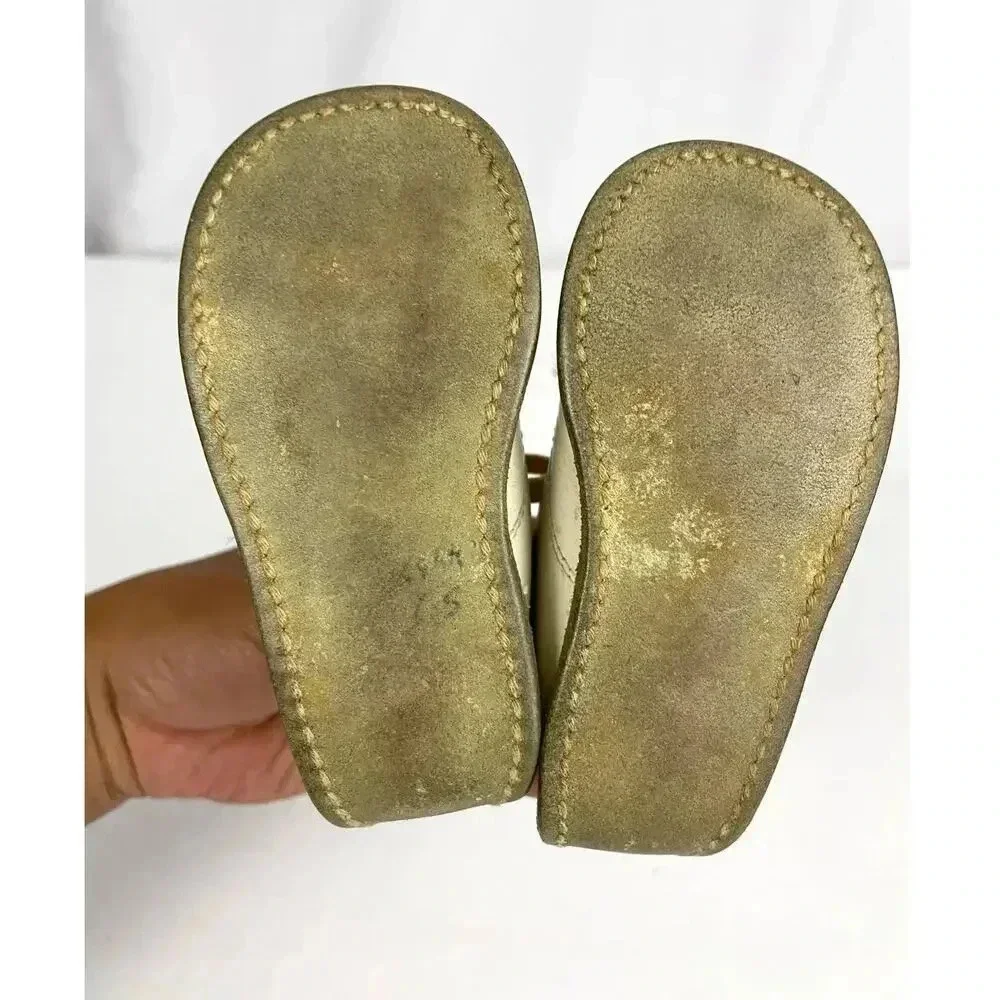 VTG Penney's Baby Shoes Sz 4D 70's Split Leather‎ White BOXED